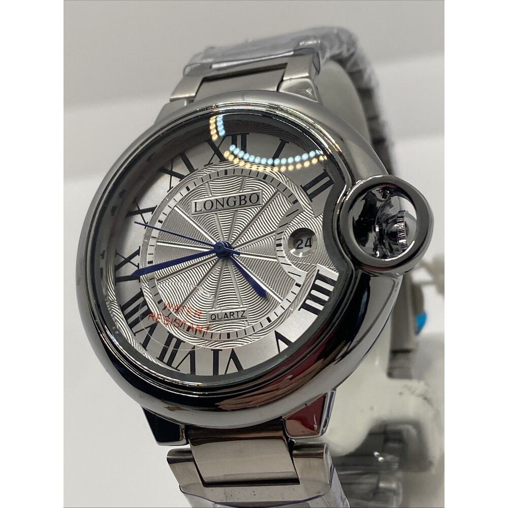Longbo Mens Silver Dress Watch Classy Luxury Watch New Battery New!